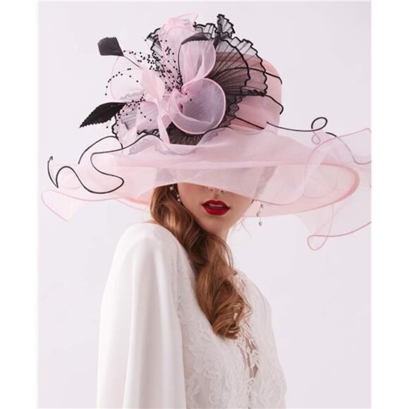 Women's Kentucky Derby Church Dress Hat J2 Rose - Picture 5 of 6